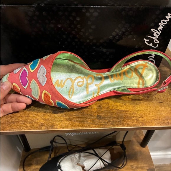 Sam Edelman lips pink slingback sandal flats size 7.5 - Picture 1 of 3